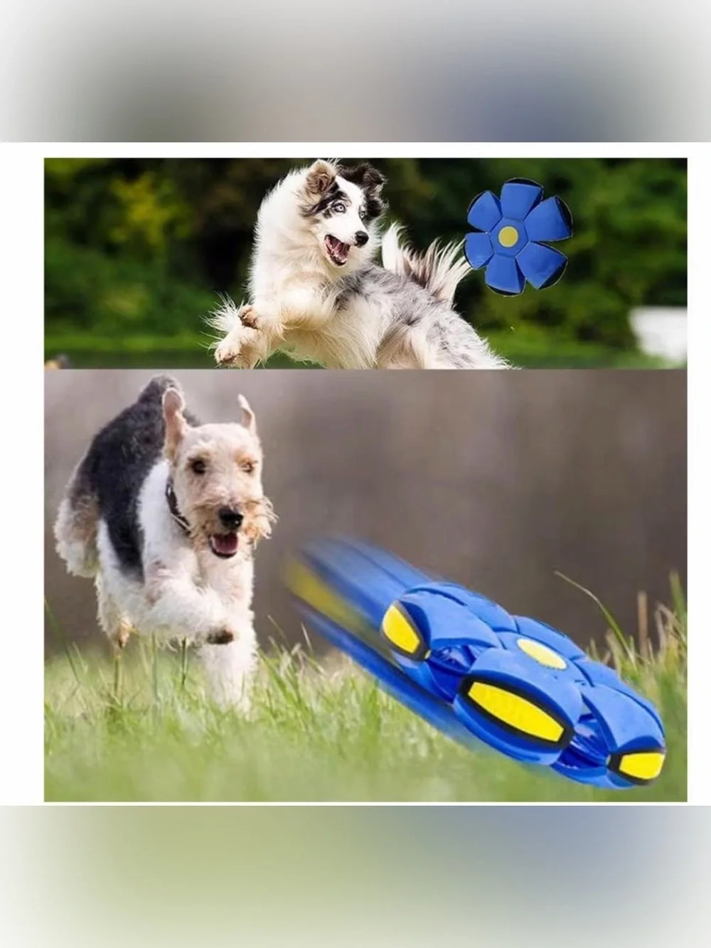 ⁠2 Pack Magic Flying Disc Deforming Ball LED Light Up Toy Set Outdoor Kids Game